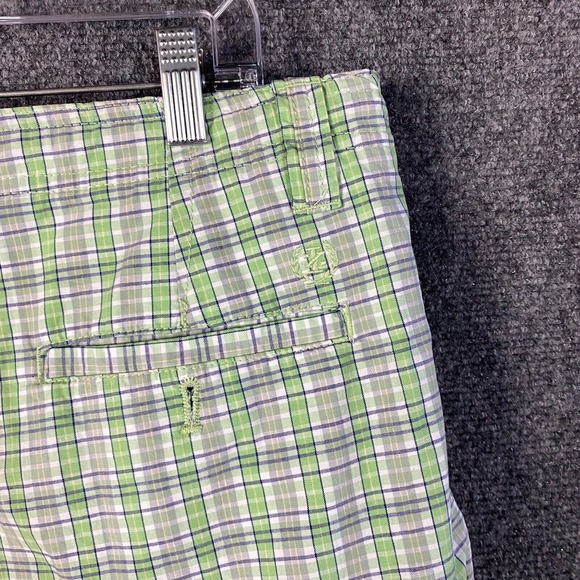 Izod Cargo‎ Shorts Men's Size 36 100% Cotton Plaid Green Adults - Picture 7 of 9